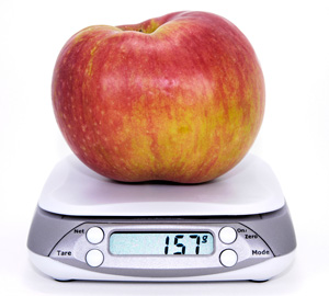 Apple scales scale overweight obesity food health weighing scale